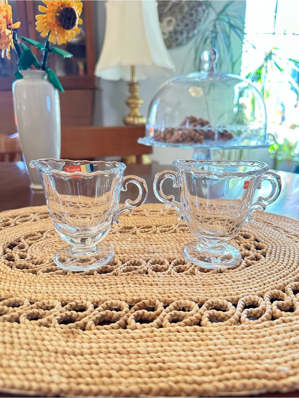 Vintage Fostoria Century Crystal Sugar & Creamer Set 1950s